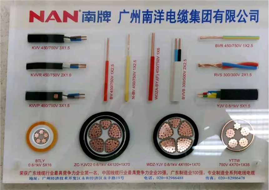 广州南洋电缆集团厂家供应KVVP-3*1.5系列铜丝编织屏蔽控制电缆！NAN 南牌！